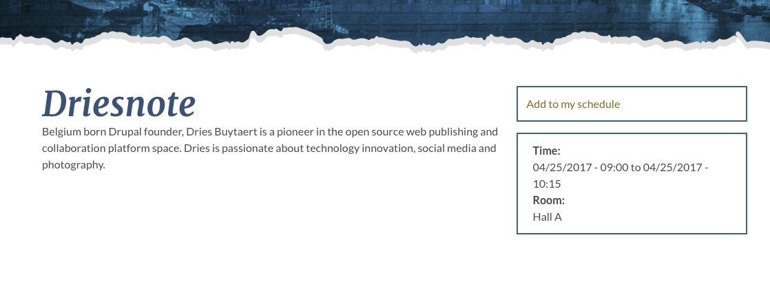 Adding a DrupalCon Dublin session, screenshot