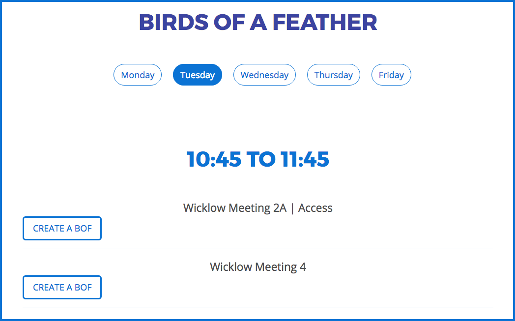 DrupalCon Dublin BoF creation, screenshot