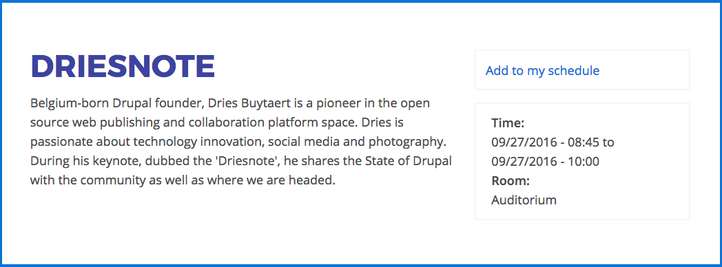 Adding a DrupalCon Dublin session, screenshot
