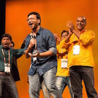 DrupalCon attendees celebrating